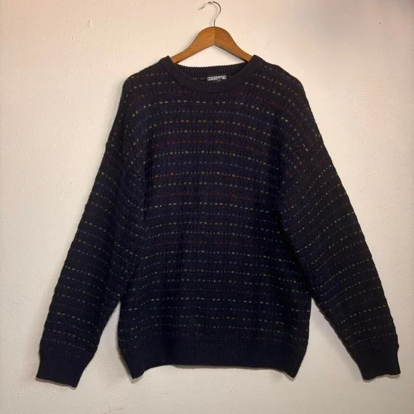 Vintage 90s JANTZEN Men's XL 3D Knit Sweater Grandpacore Chunky Gorpcore - Picture 2 of 7